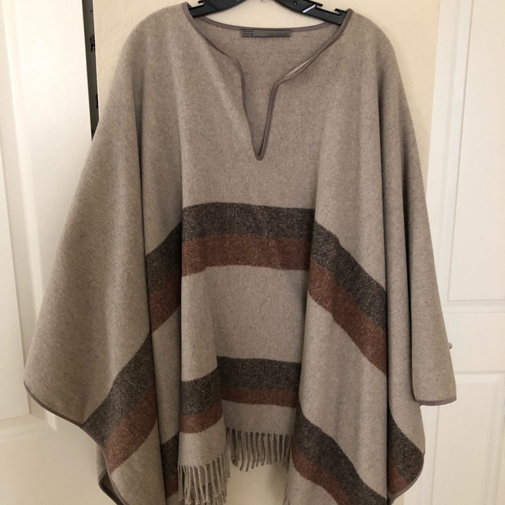 Zara Poncho with fringe